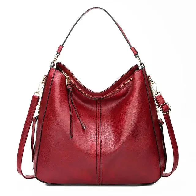  Refined Spacious Leather Hobo Tote Bag Apparel