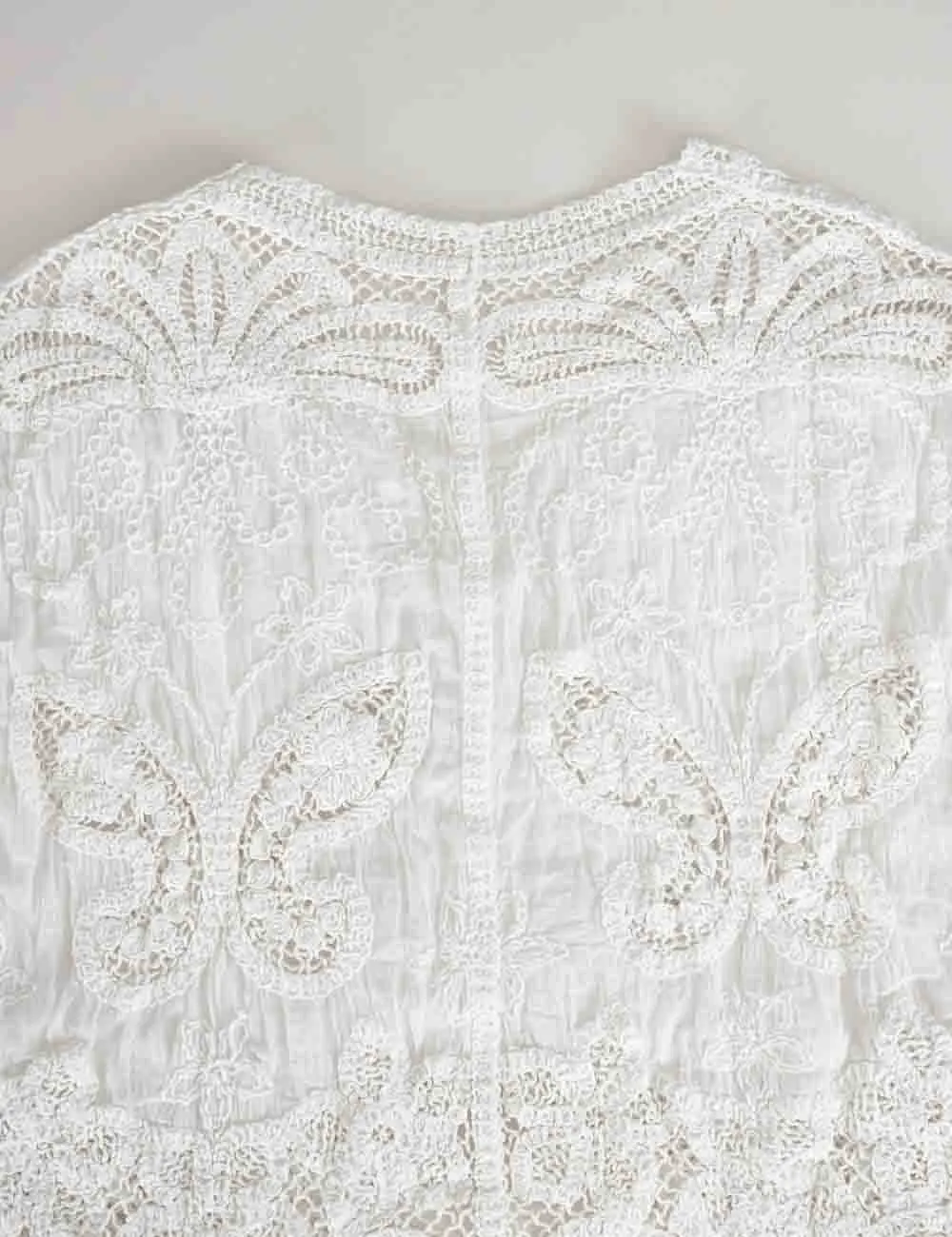 Crochet Embroidered Sleeves Cardigan
