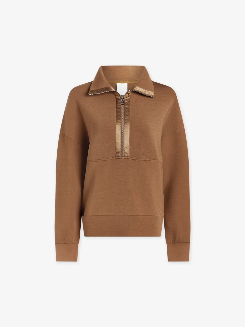 Chic Quarter-Zip Wide-Collar Loose Sweatshirt