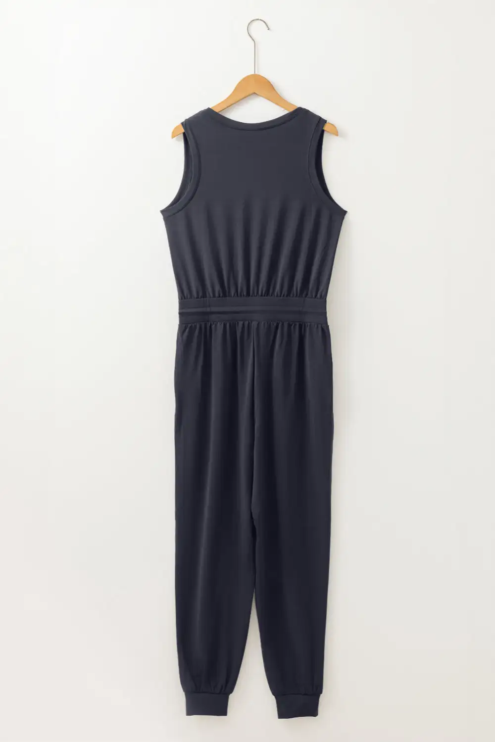 Casual Tank Tie Waist Pocketed Jumpsuit Jogger Pants