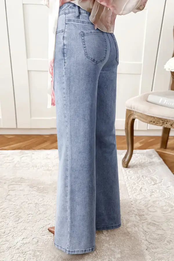 Ruched Easy Denim Jeans