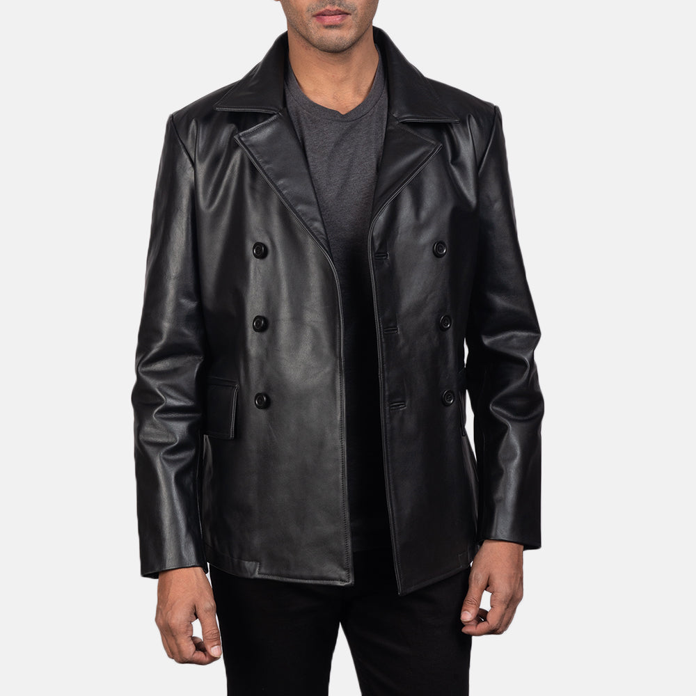Men's Rugged Leather Coat Jacket