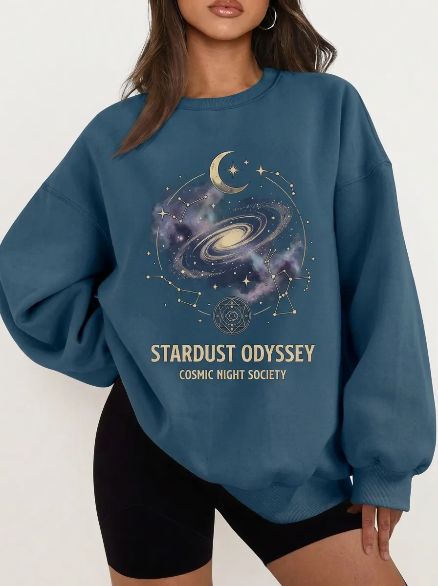 Women's Astronomy Lover Galaxy Constellation Printed T-shirt