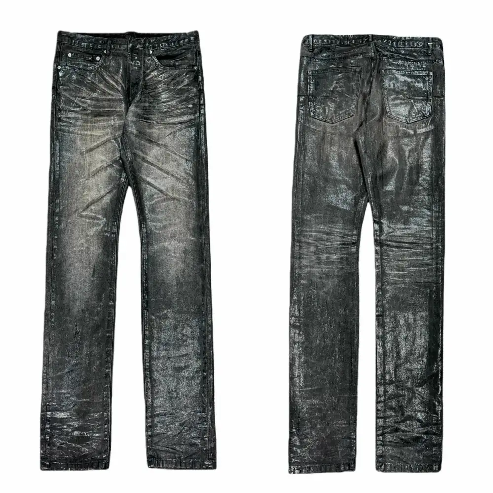 Mercury Sheen Oil-Slick Coated Jeans