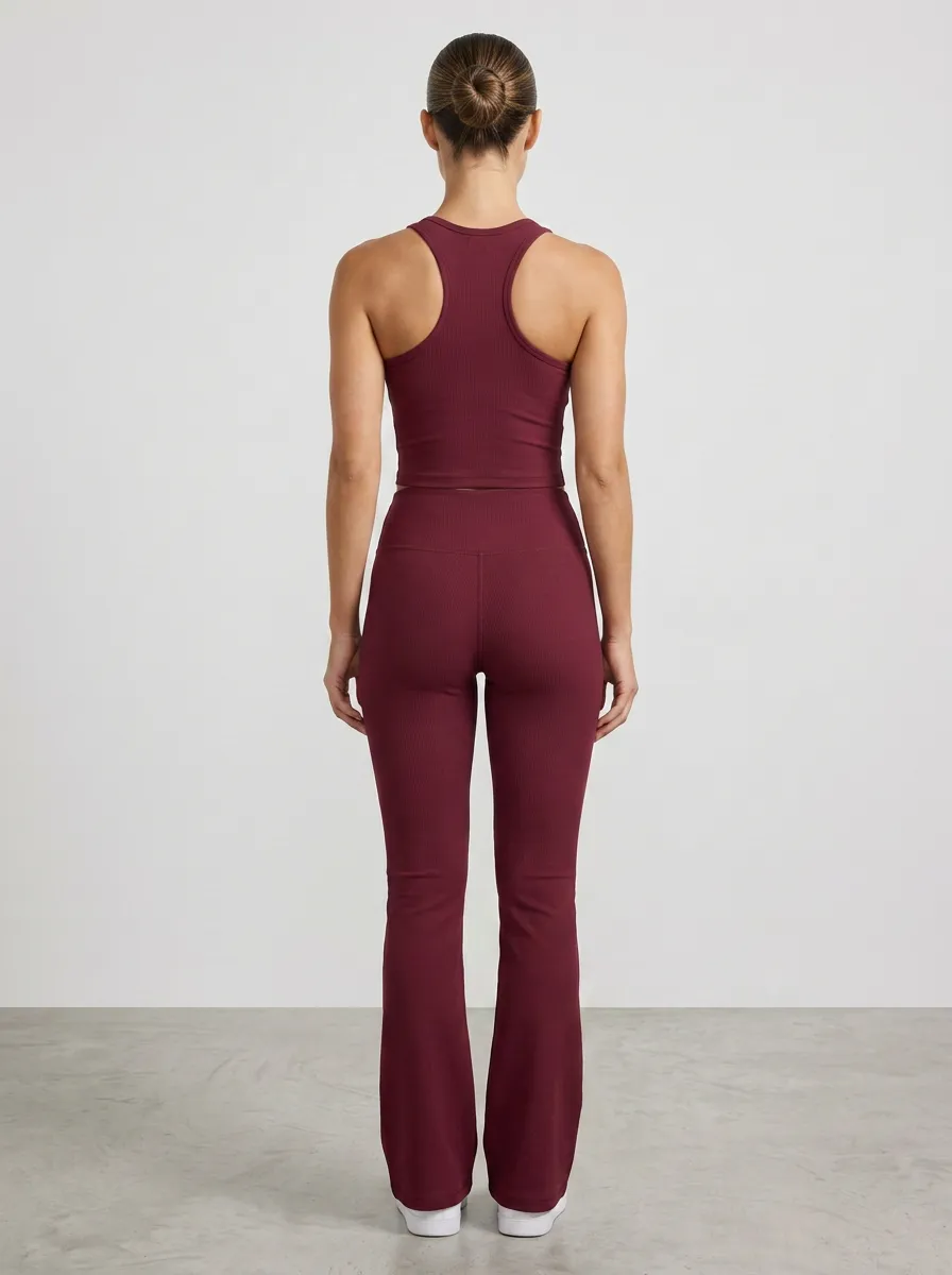 Training Cropped Women's Tank Top Flare Pants Active Set