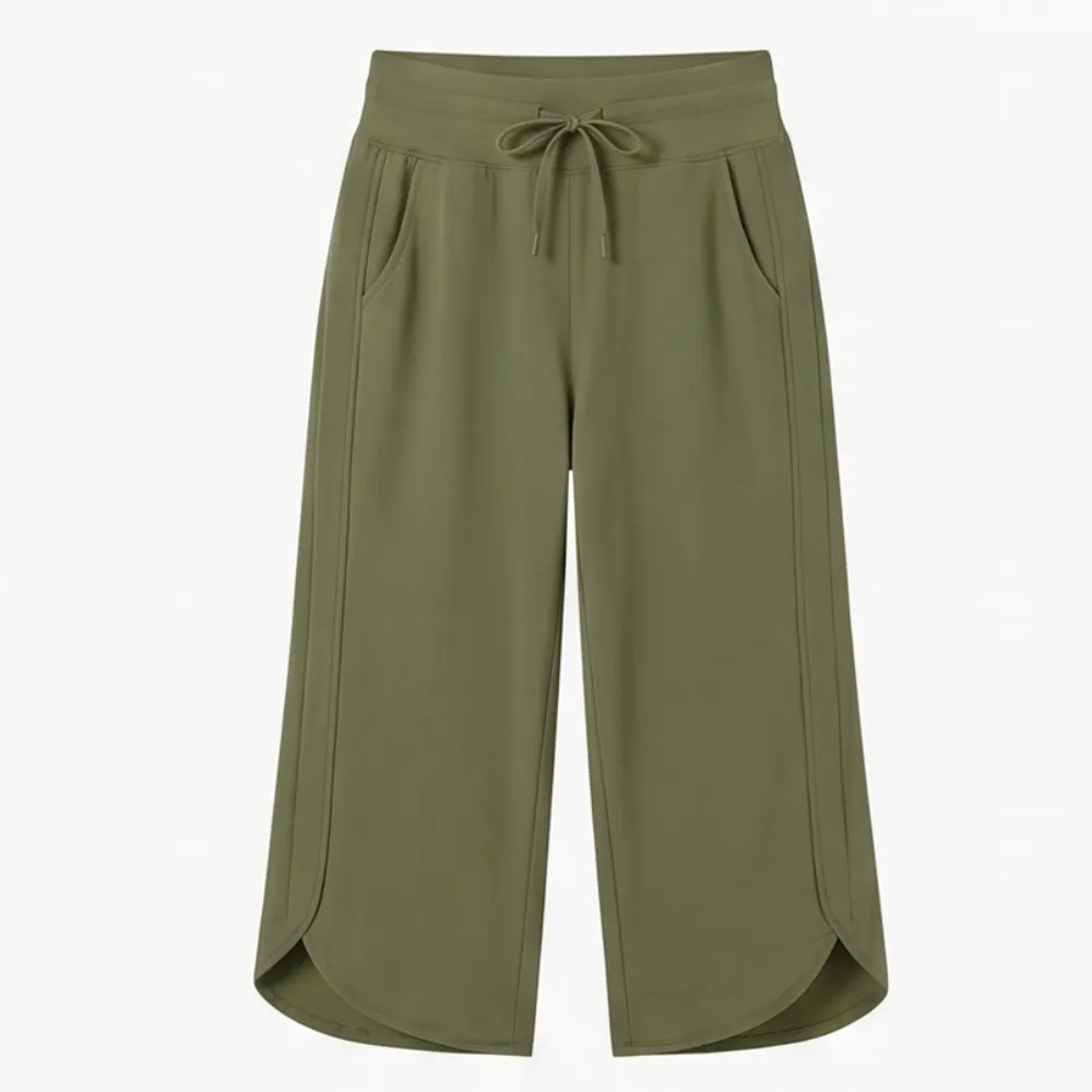 Tulip-hem Capri Pants with Pockets