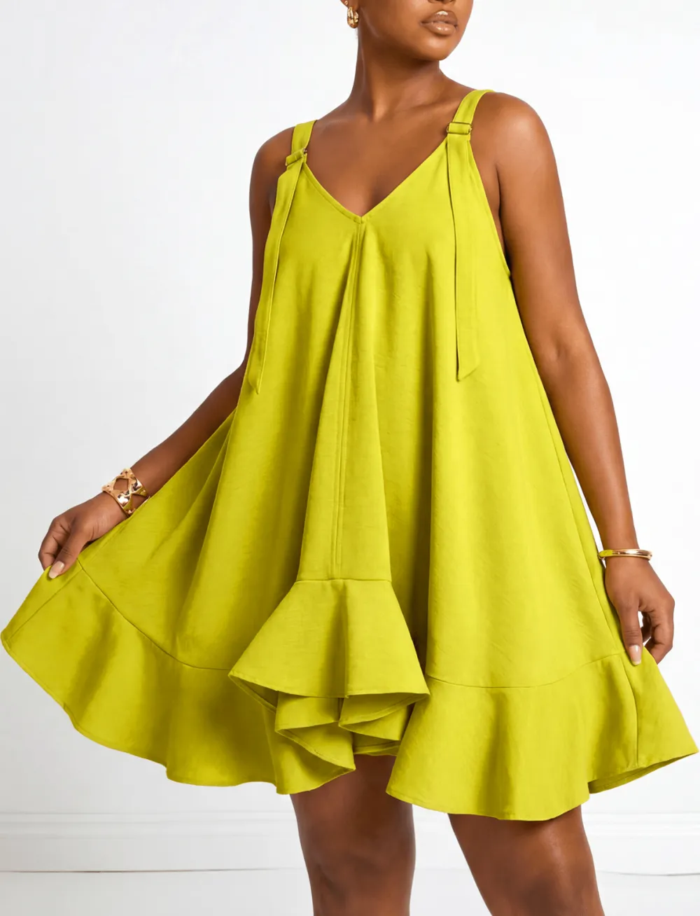 Structured Matcha Magic Suspender Strap Tunic