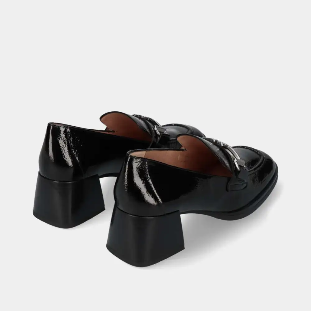Leather Block Heel Comfort Heeled Loafers
