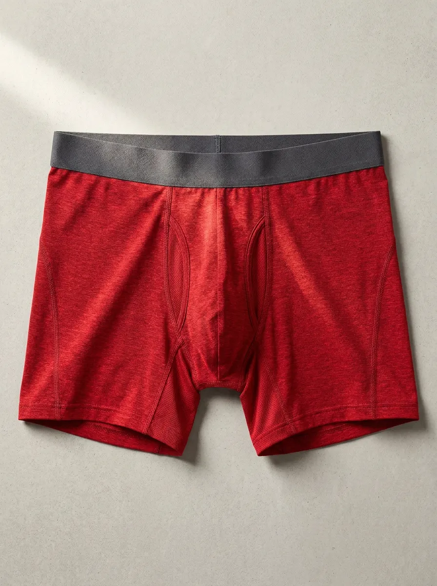 Men's Athletic Performance Heather Gray Printed Boxer Briefs