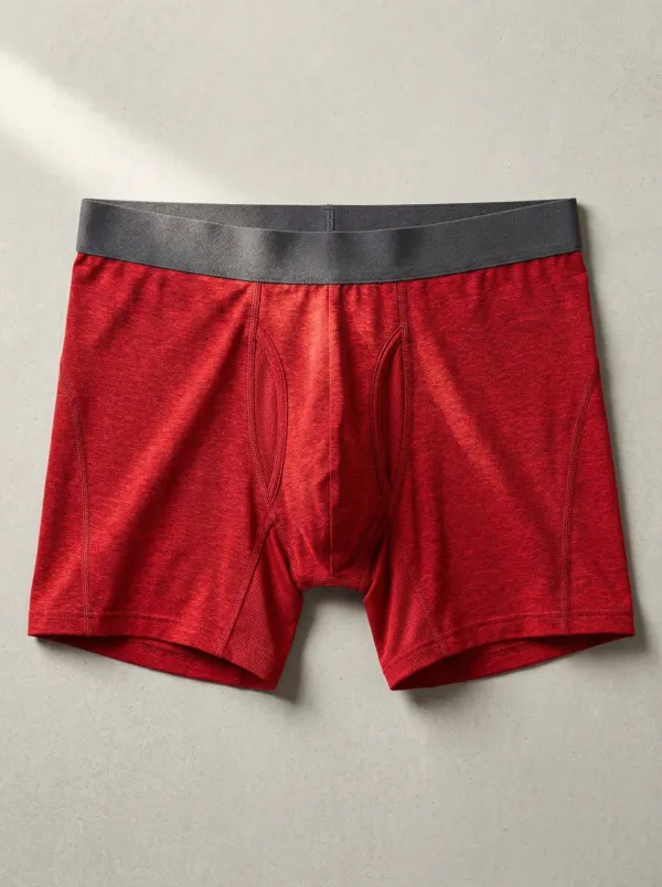 Men's Athletic Performance Heather Gray Printed Boxer Briefs