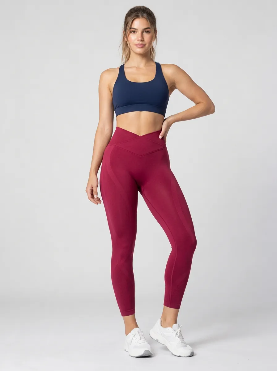 Women's Gym V-Waist Printed Seamless Fitness Leggings