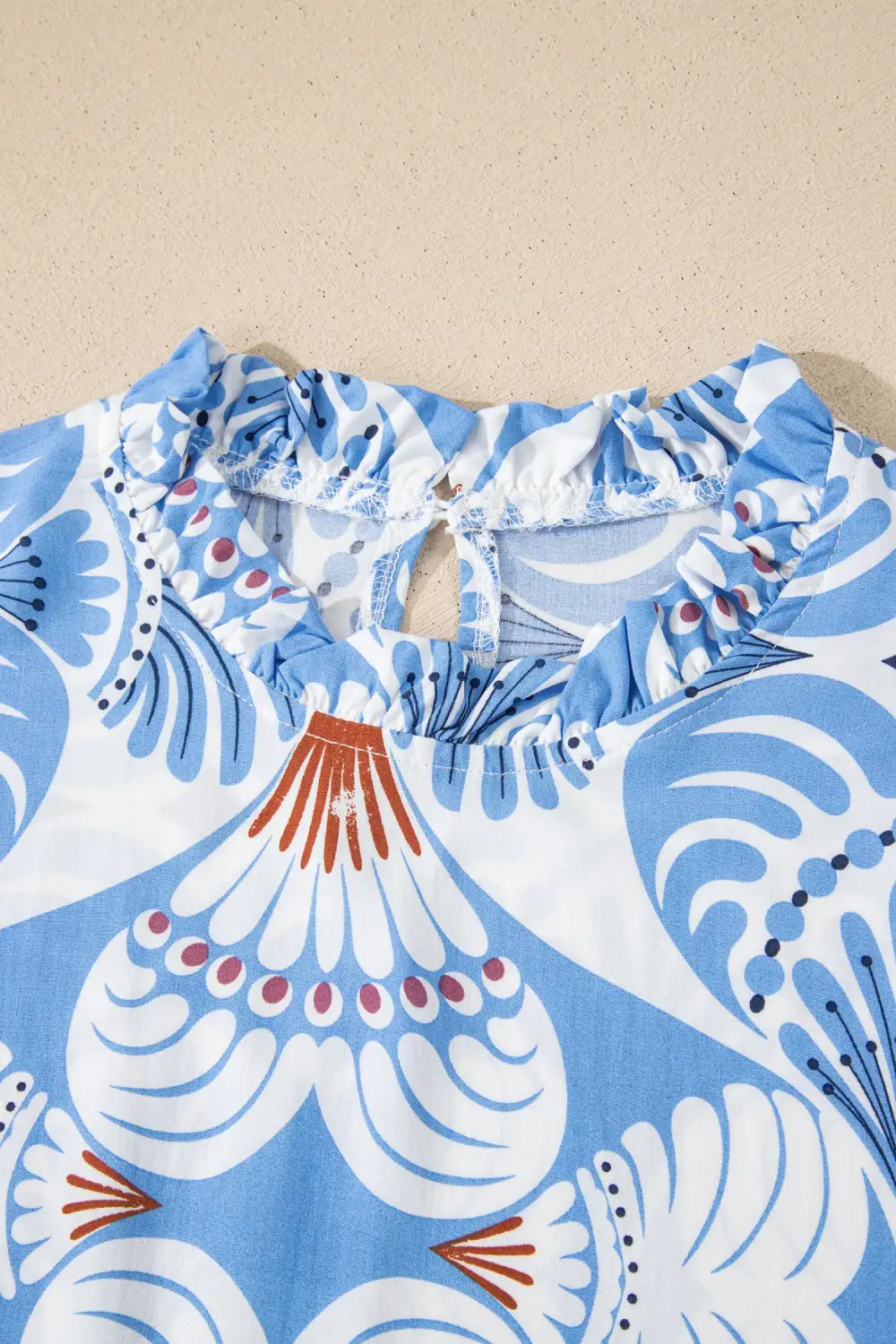 Soft Touch Printed Flutter Sleeve Dress