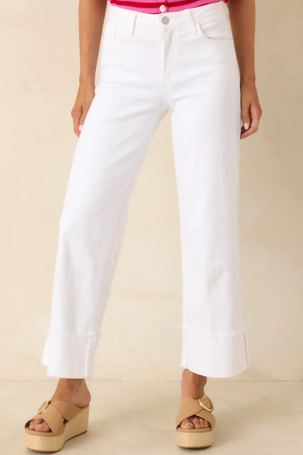 I'Ve Seen Stretch Wide Leg Cuffed Jeans