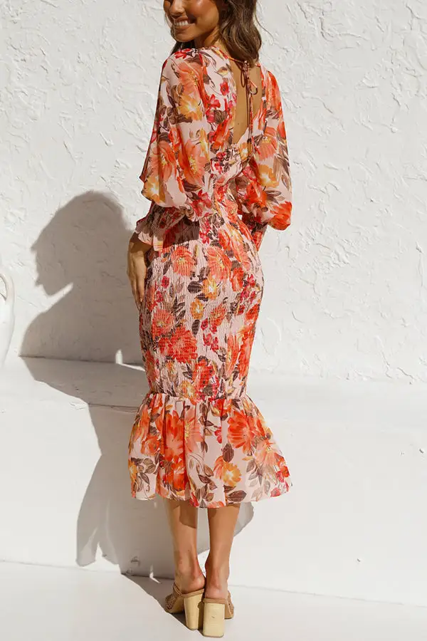 Modern Smocked Coordinating Top And Midi Skirt Set