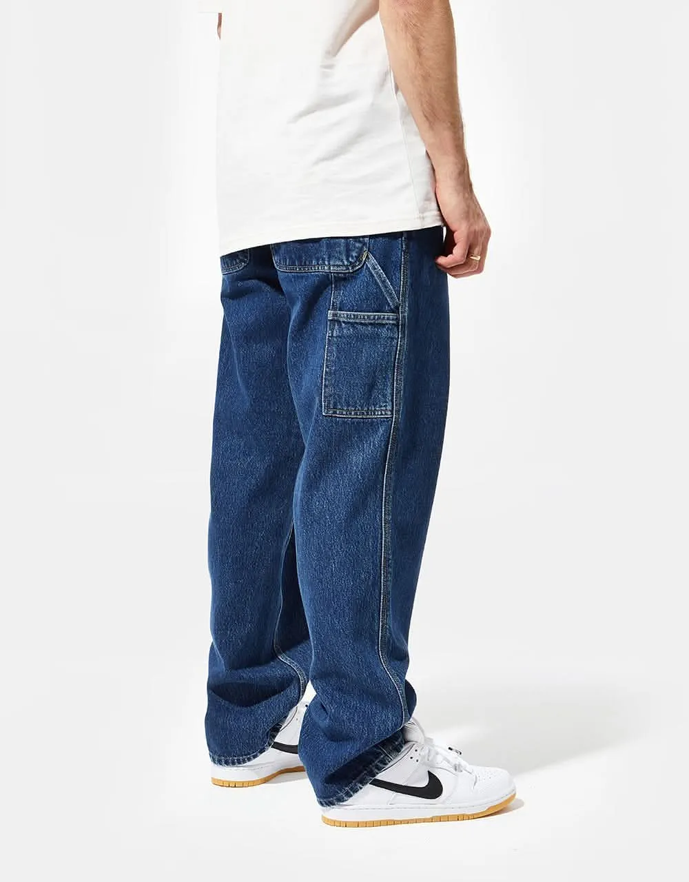 Everyday Stone Washed Relaxed Single Knee Denim Jeans