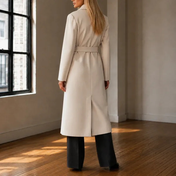 Double-Breasted Longline Overcoat