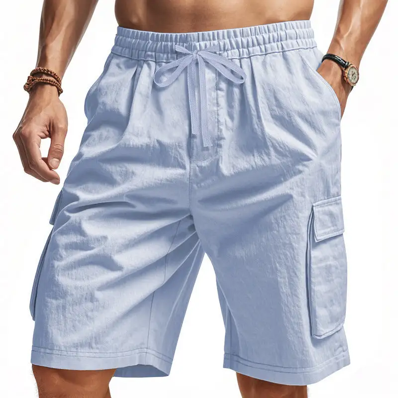 Men's Comfortable Multi Pocket Cargo Shorts for Travel and Leisure