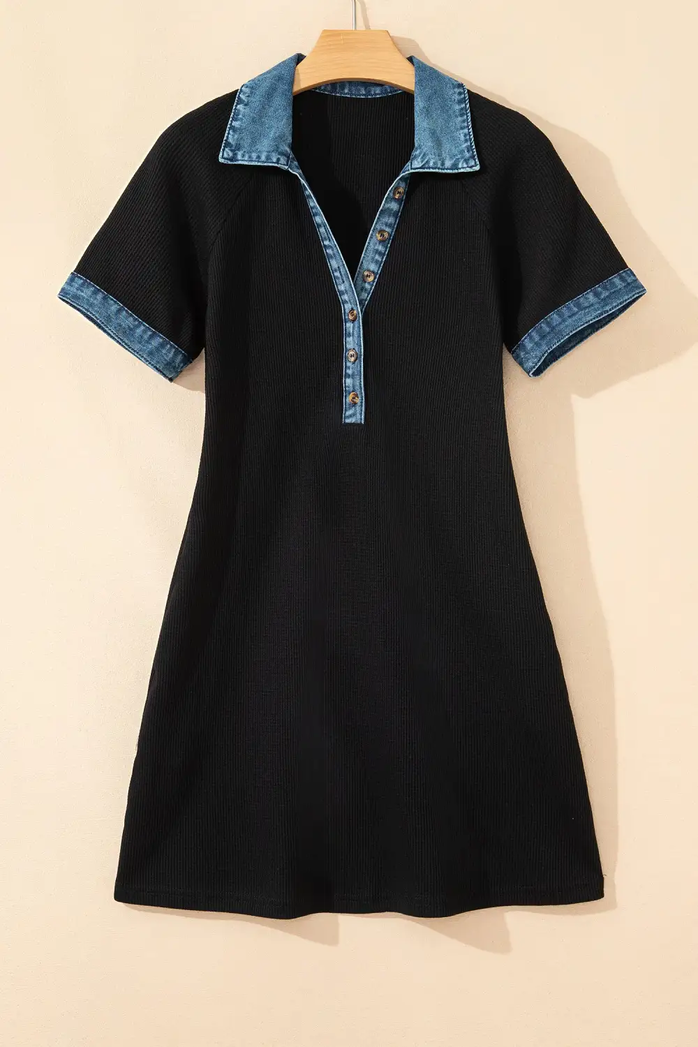 Patchwork Denim Knit Sweater Dress