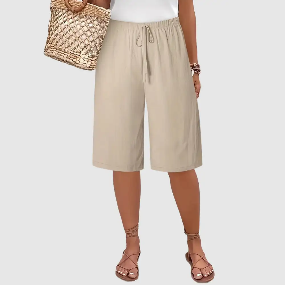 Women's Elastic Waist Casual Bermuda Shorts