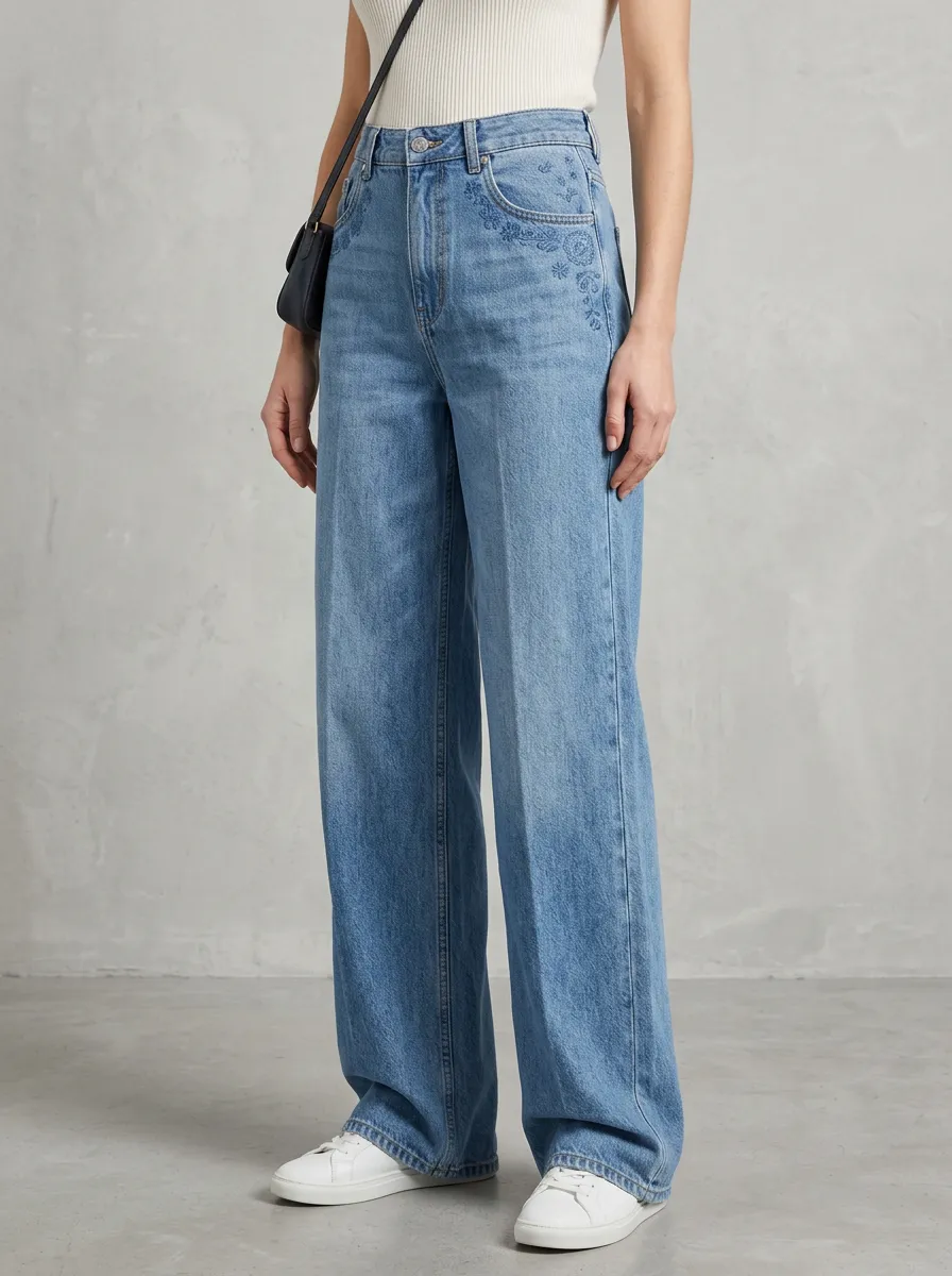 Women's Wide Leg Casual Denim Jeans
