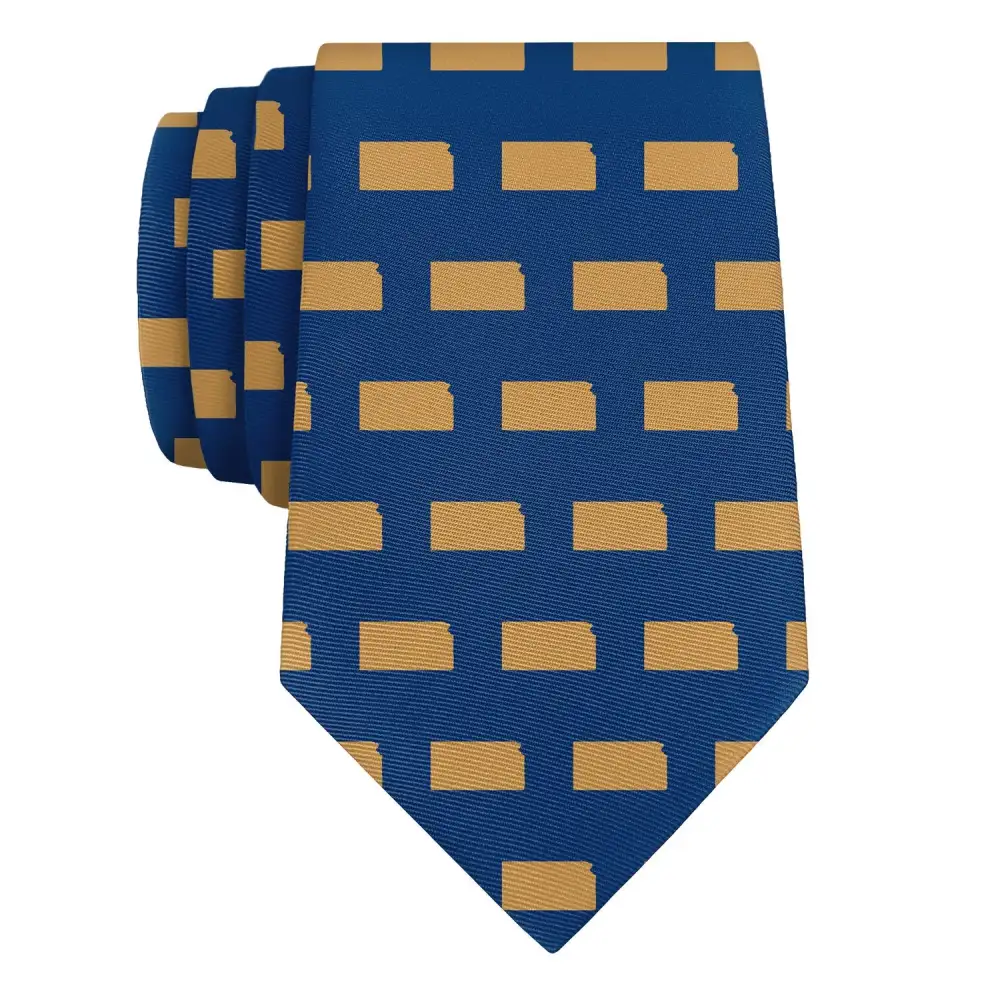Polished Outline Emblem Style Necktie