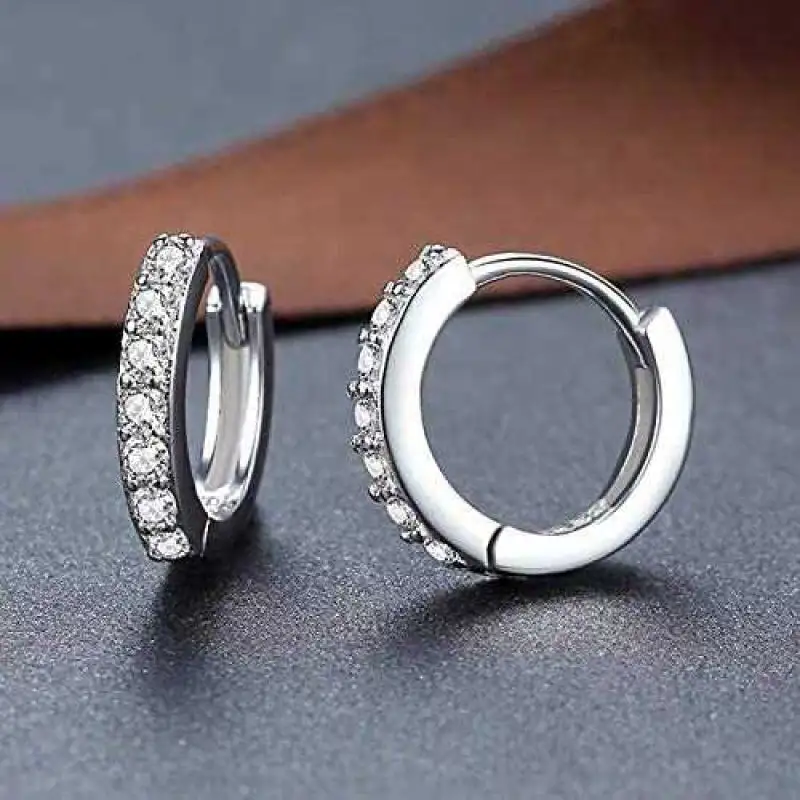 Women's Rhinestone Hoop Stud Earrings
