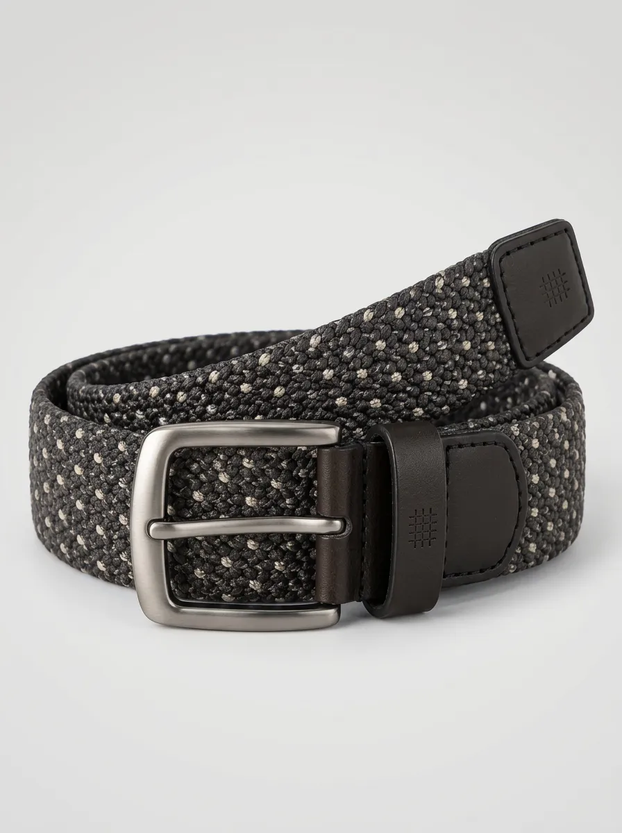 Men's Performance Ridge Casual Grey Stretch Woven Belt