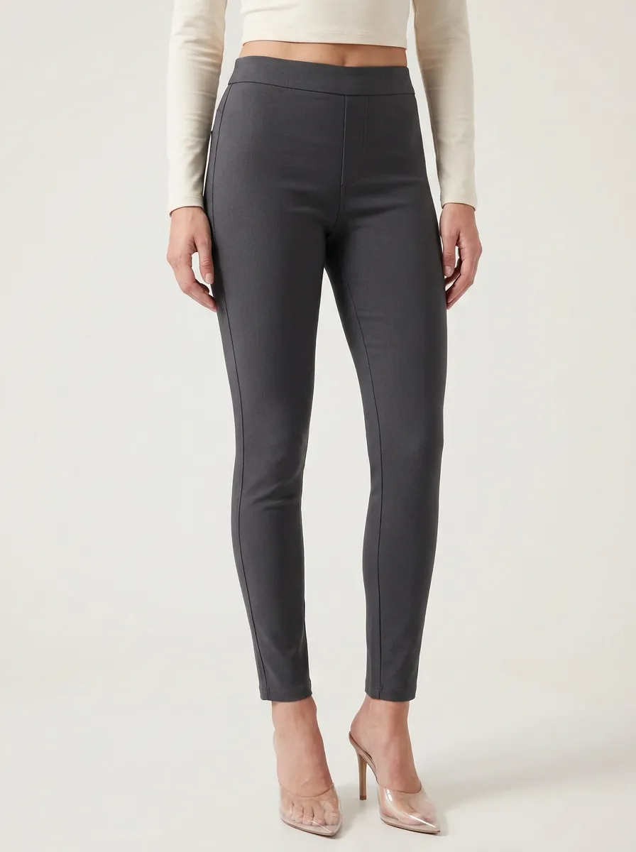 Tailored-Look High-Stretch Mid-Rise Mid-Rise Stretch Pants