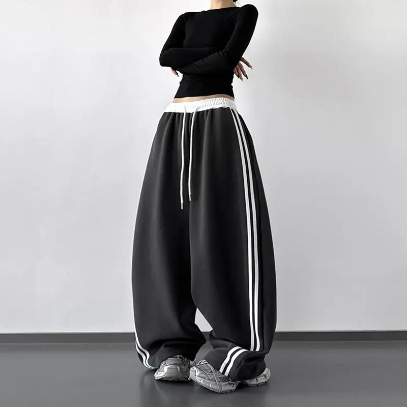 Tailored Striped Color Block Wide Leg Floor Length Pants