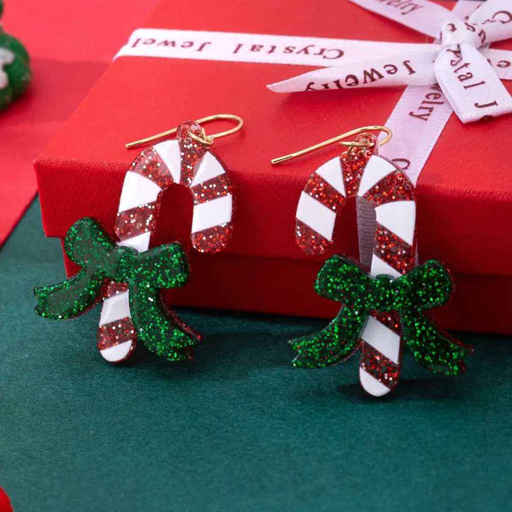 Christmas Glitter Candy Cane Dangle