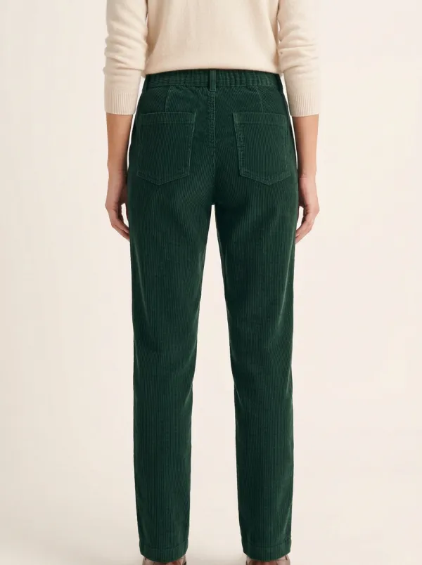 Women's Slant-Pocket Front-Seam Straight-Leg Corduroy Pants