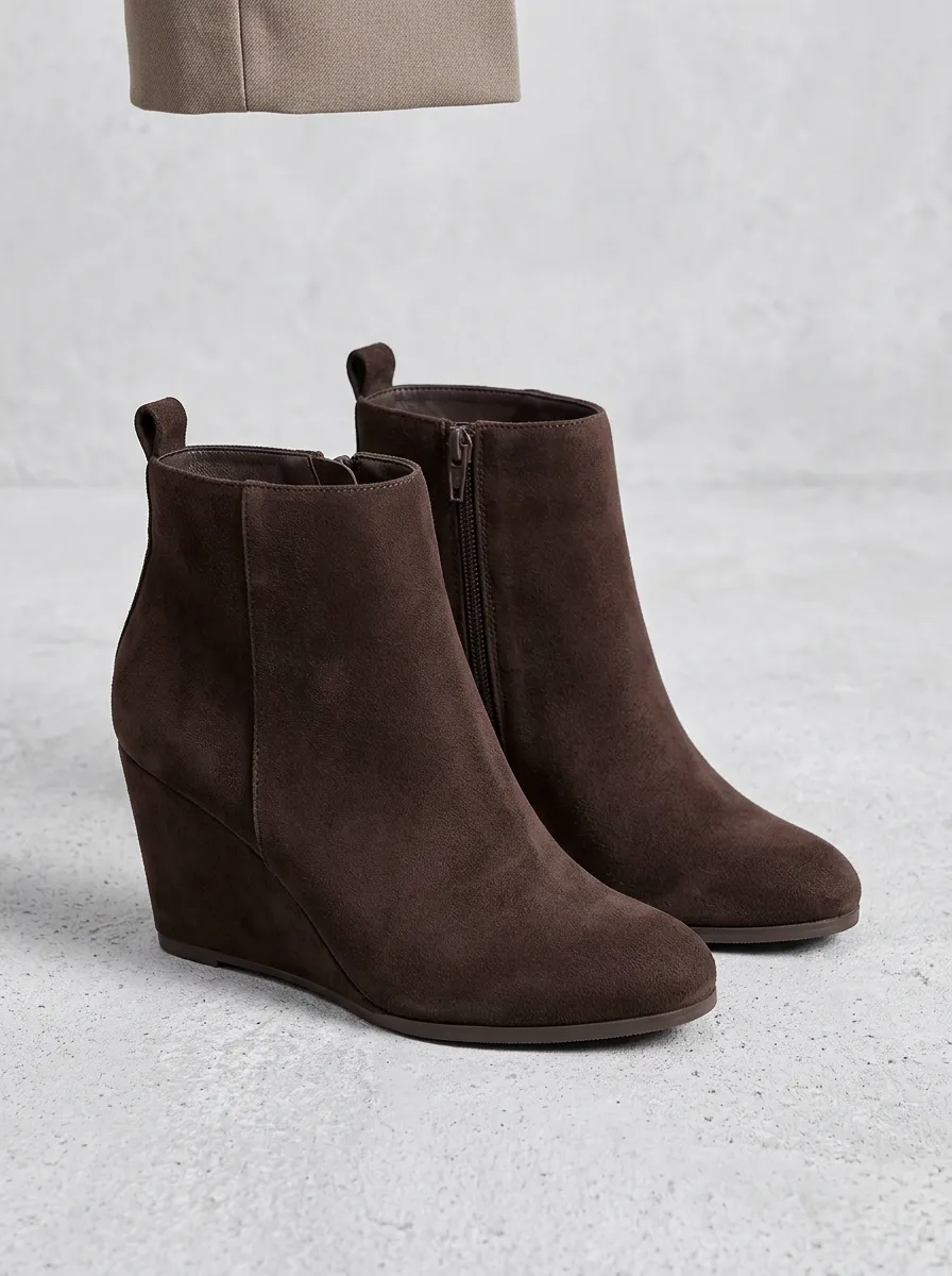 Refined Modern-Look Women's Wedge Ankle Boots