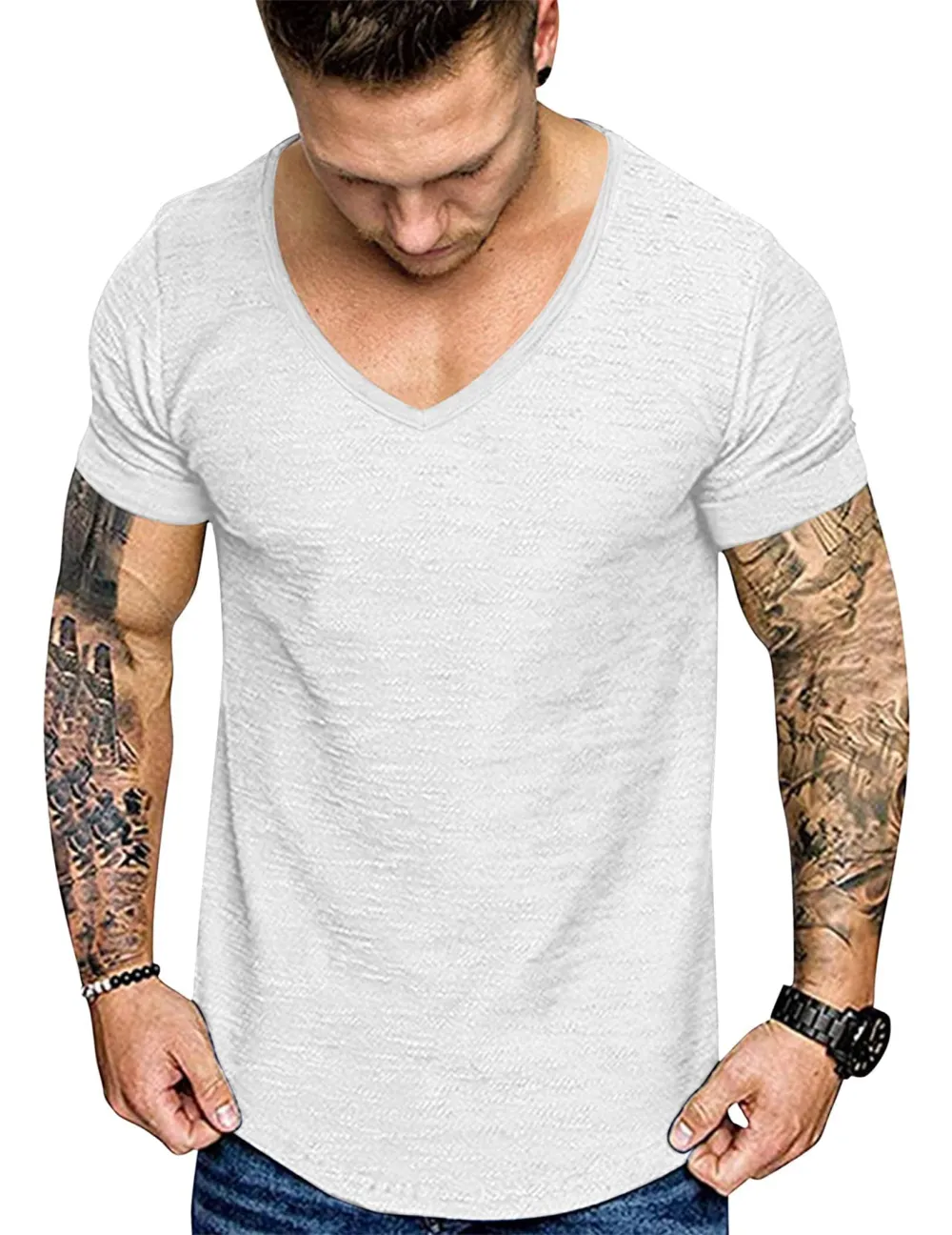 Smooth Knit Muscle Cut T-Shirt