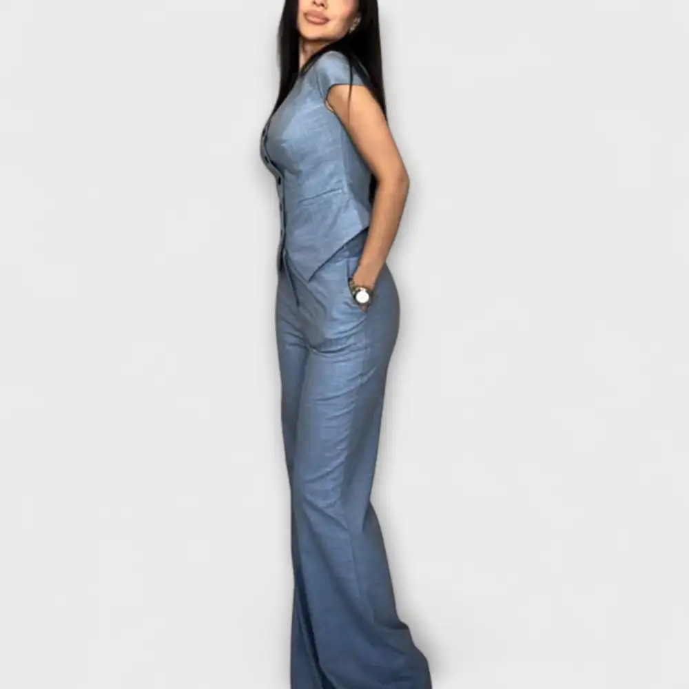 V-Neck Trouser Floral Matching Set