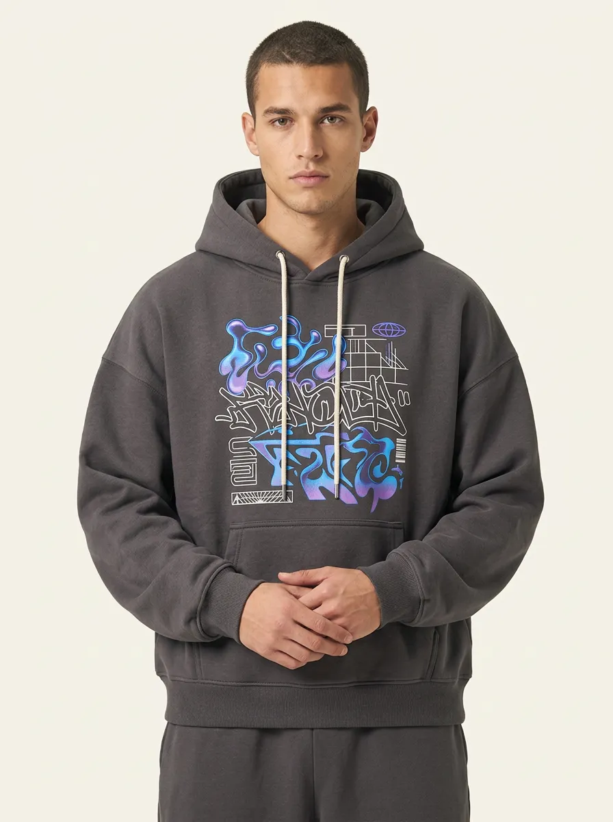 Unisex Streetwear Graffiti Liquid Abstract Hoodie