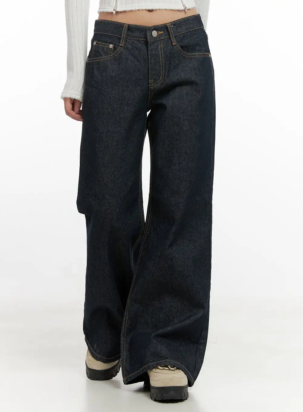 Cotton Comfort Wide Leg Jeans