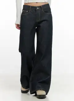 Cotton Comfort Wide Leg Jeans