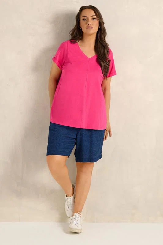 Hot Pink Cotton T-Shirt detail 1