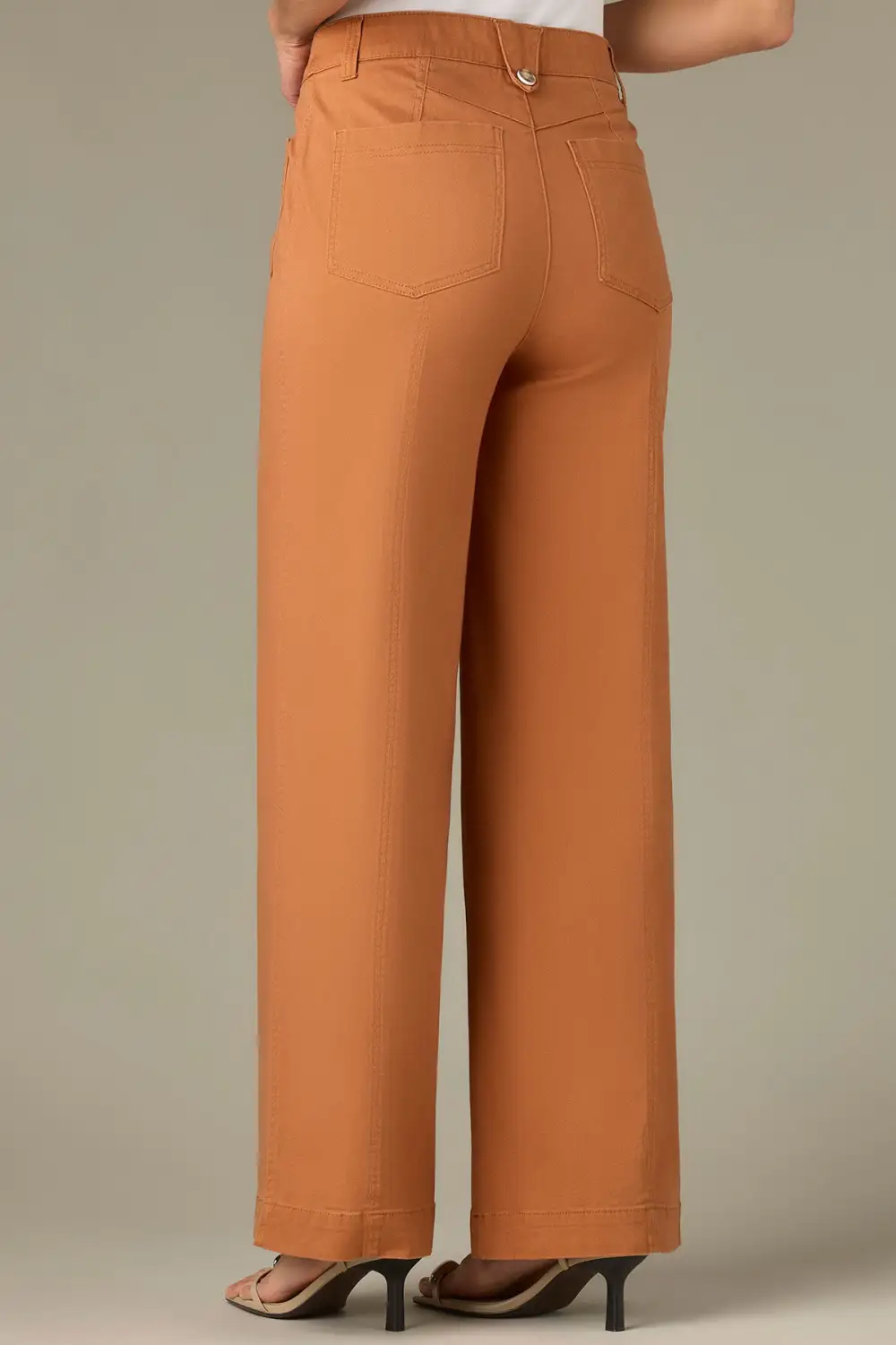 Button Fly Wide Leg Plus Size Pants