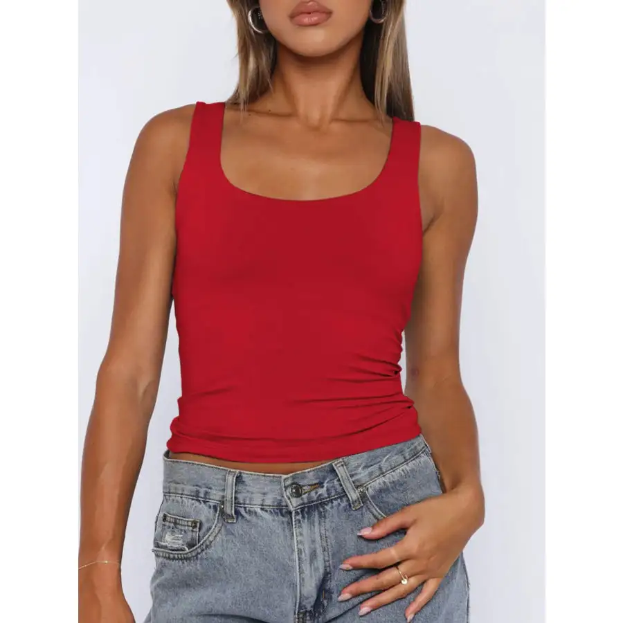 Soft Square Neck Wide Strap Tank