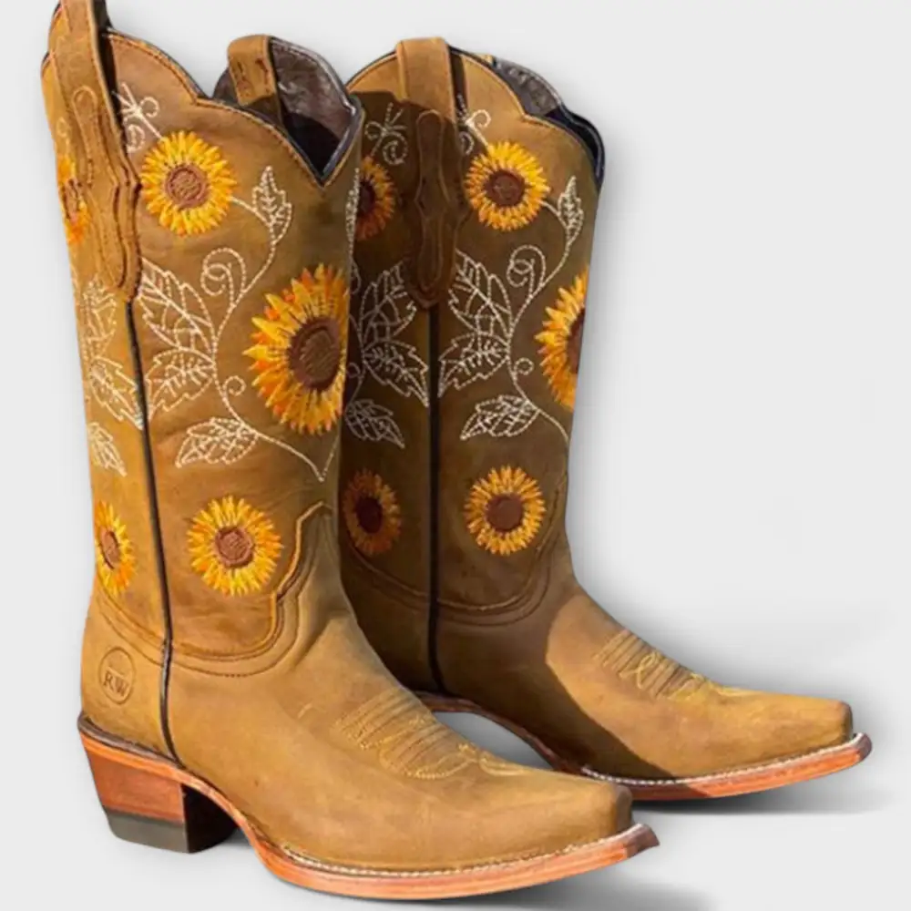 Leather Western Knee High Boots
