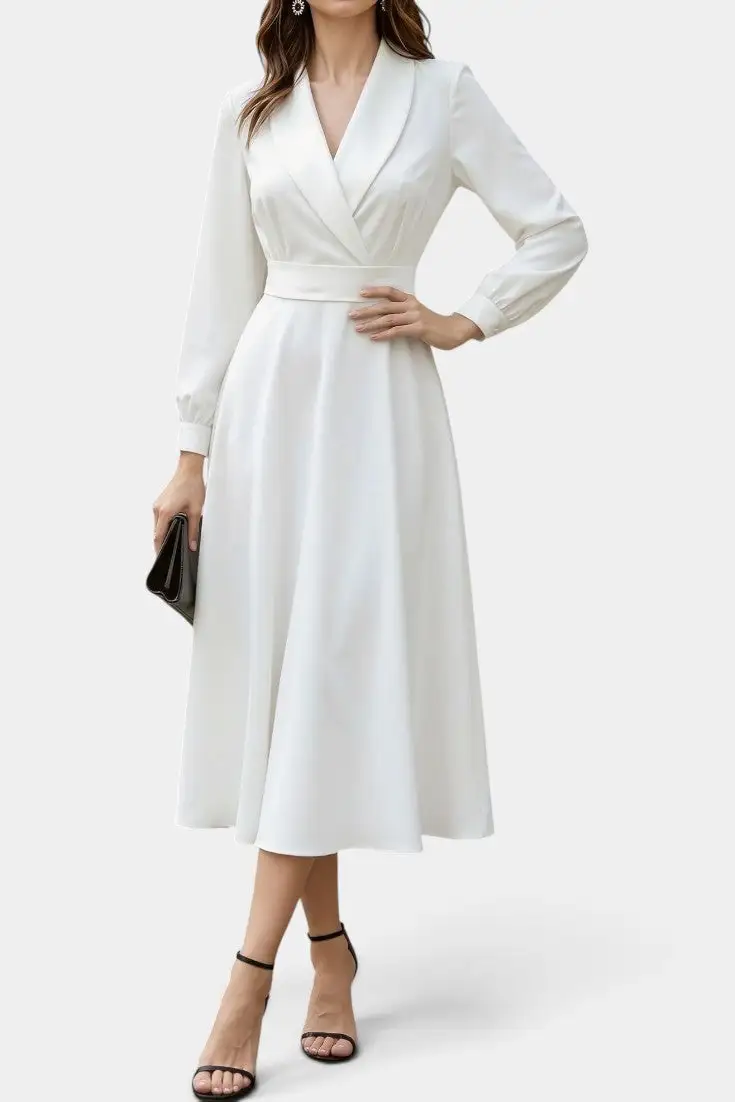 Satin Wrap Midi Dress