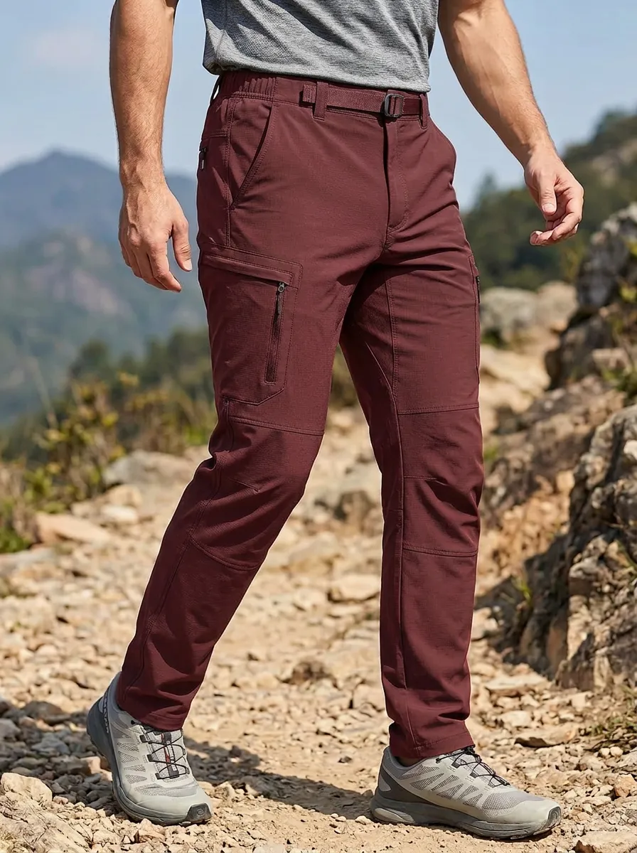 Men's Multi-Pocket Quick-Dry Hiking Belted Cargo Pants