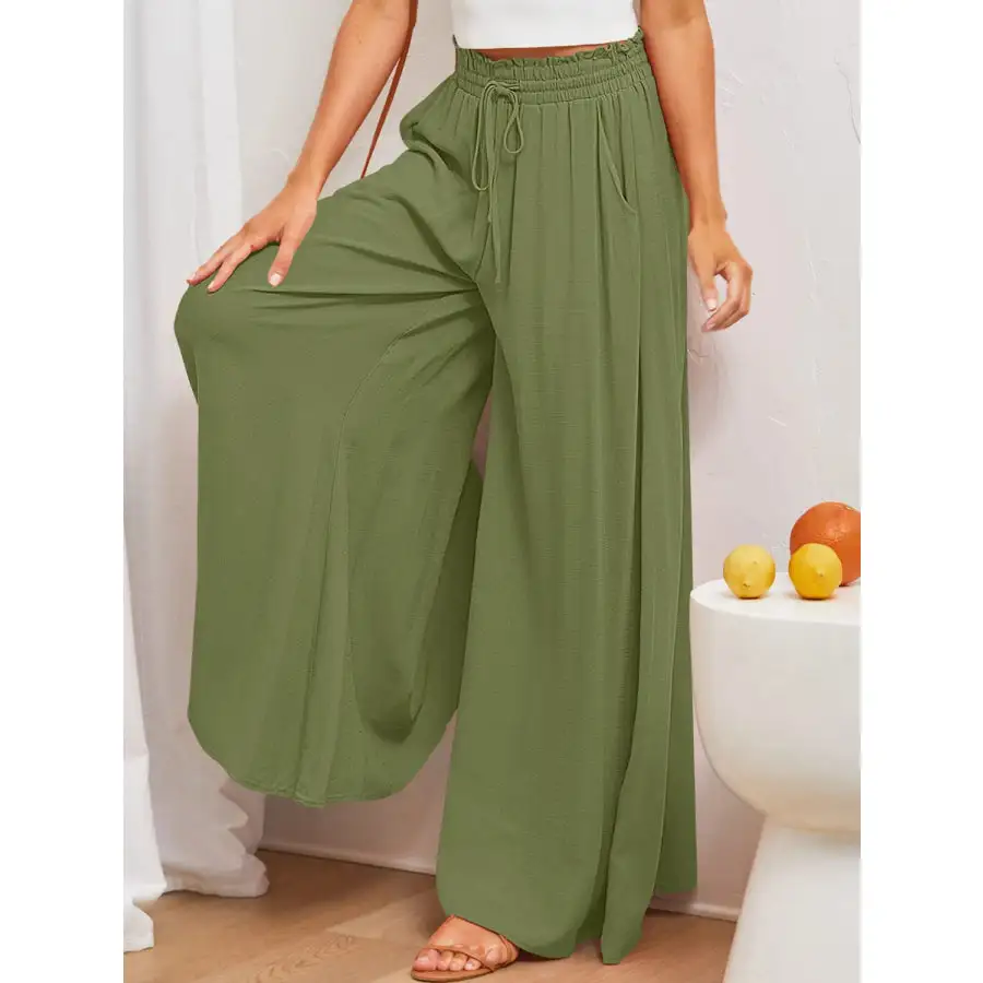 Casual Wide Leg Pants with Pockets