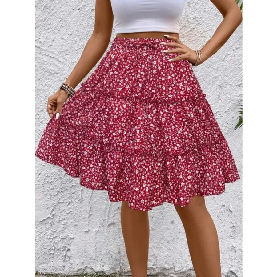 Everyday Print Midi Skirt