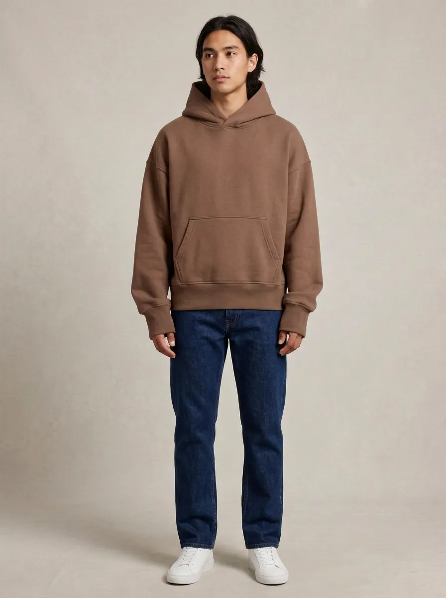 Simple Casual Pullover Unisex Hooded Sweatshirt