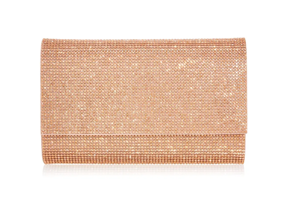 Distinctive Faceted Frame Crystal Clutch