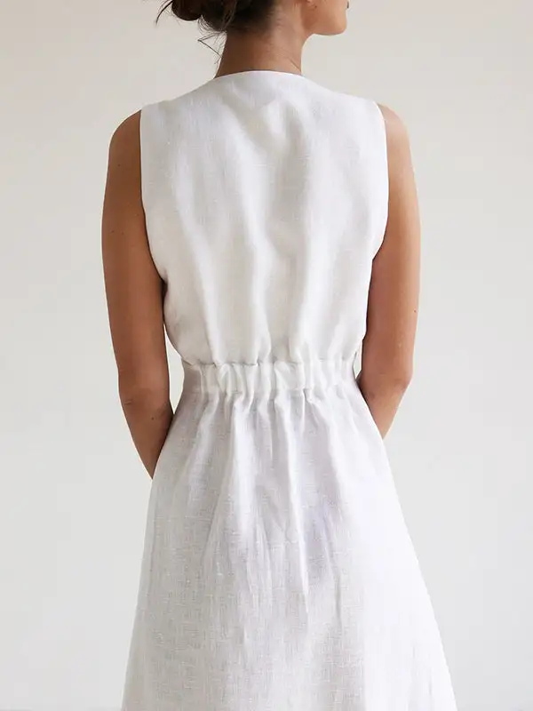 Joint Sleeveless Neck Maxi Dress