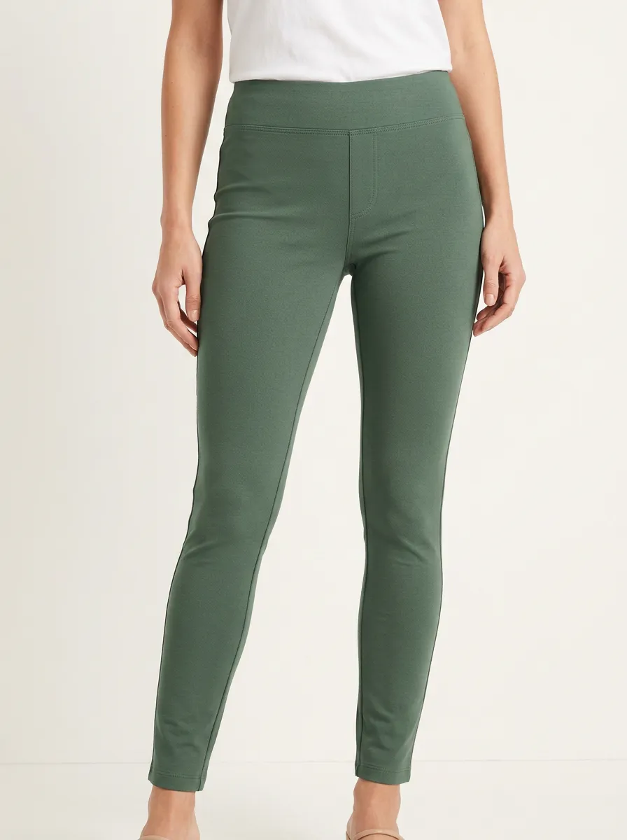 Clean-Look High-Stretch Mid-Rise Mid-Rise Stretch Pants