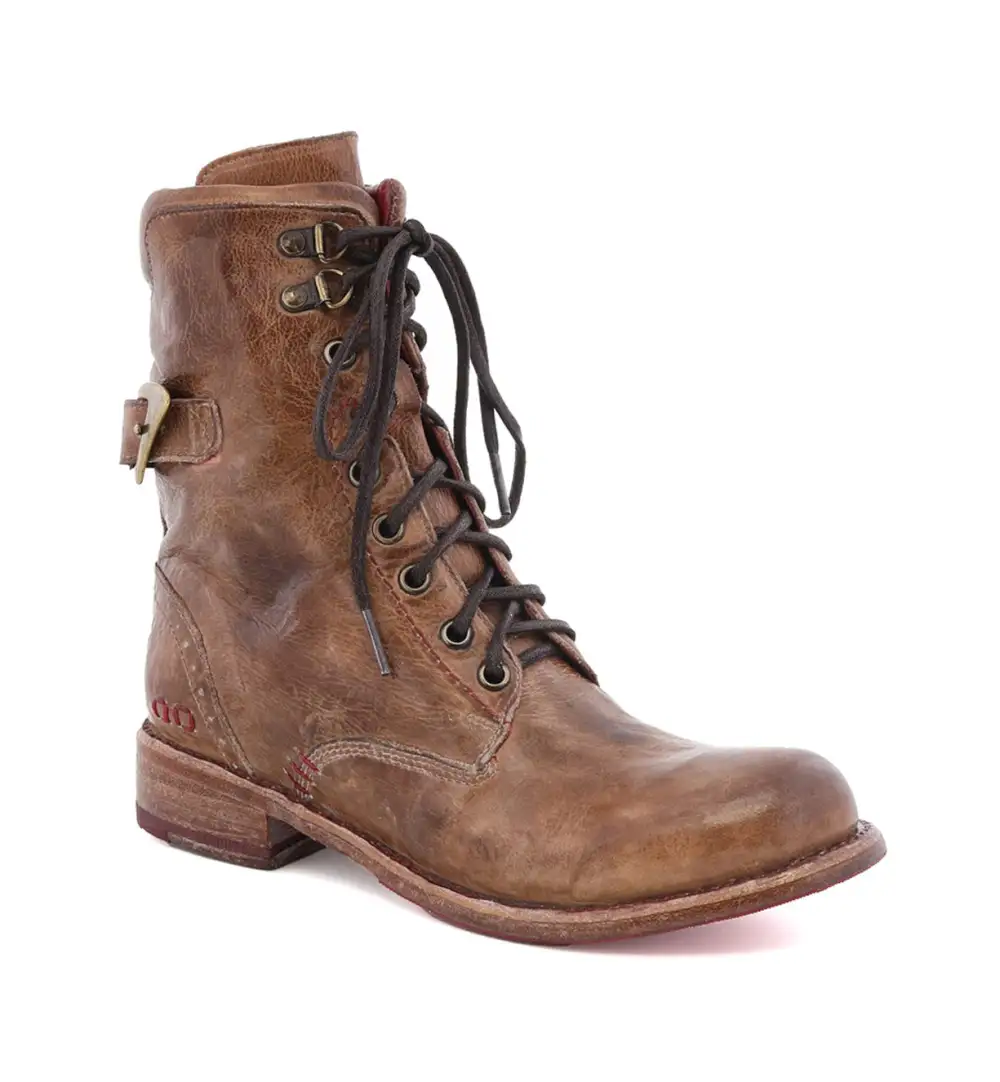 Lace-Up Buckle Brogue Reinforced Ankle Boots